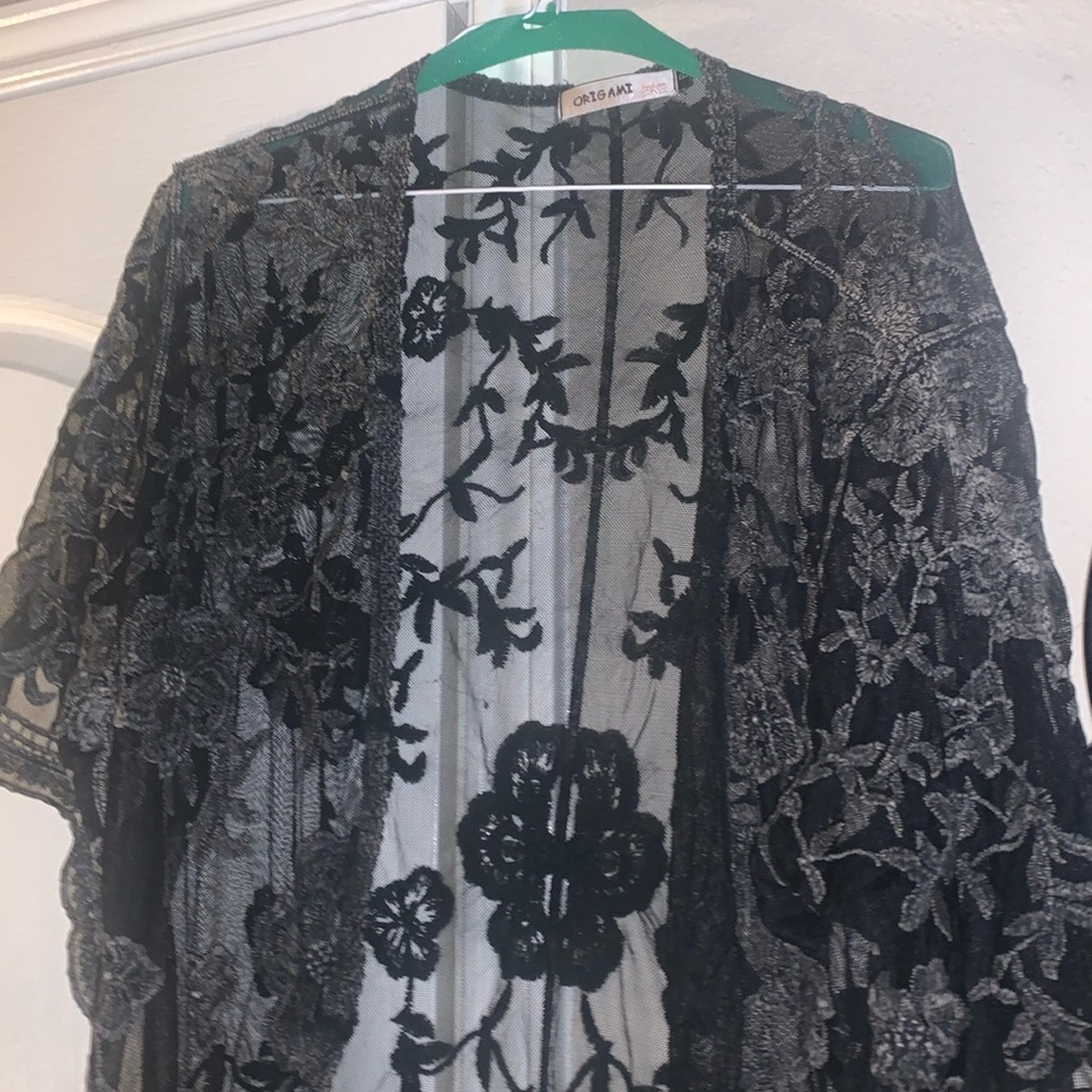 Black lace duster